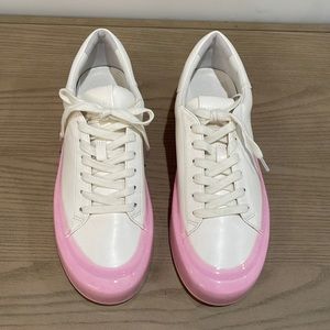 Vince Gabi Rubber Dipped White Court Sneakers
